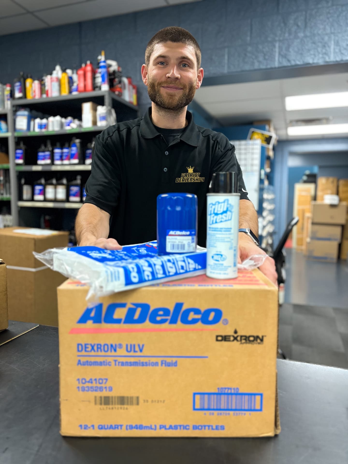 Patriot Dealerships parts professional at the parts counter